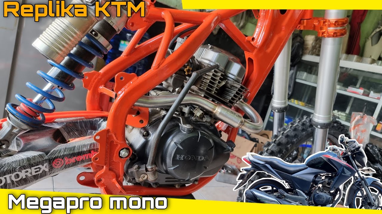 Rakit Megapro body KTM sekalian Seting  Gear Rasio Ninja buat enduro
