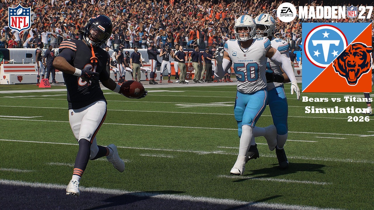 Симуляция матча Madden 27: Chicago Bears против Tennessee Titans, 2026 год
