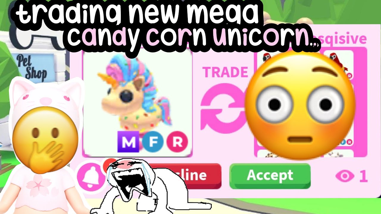 Trading new  MEGA CANDYCORN UNICORN.. * I got INSANE offers…* #adoptme 