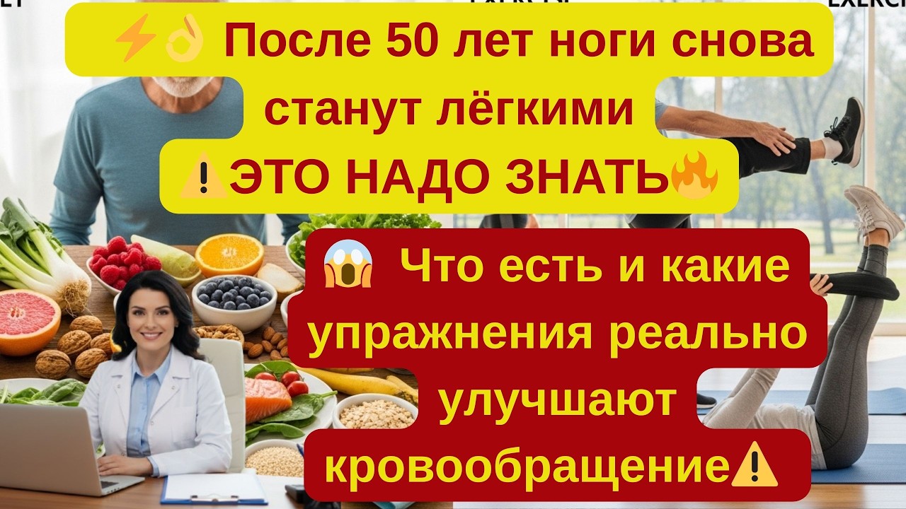 👌 После 50 лет ноги снова станут лёгкими что есть и какие упражнения реально улучшают кровообращени