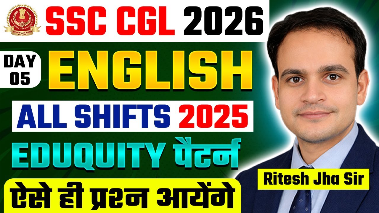SSC CGL 2026 | English | Day-05 | Latest PYQ's | Best Tricks & Solution 