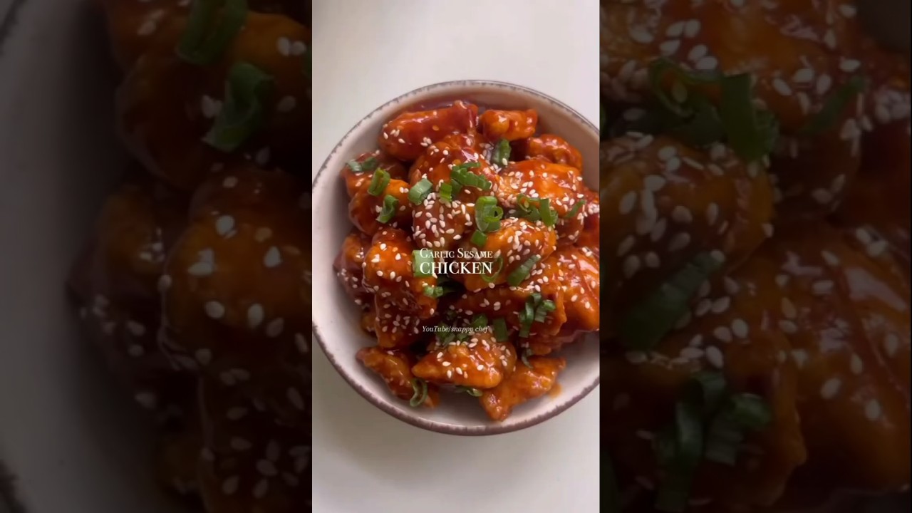 Garlic sesame chicken recipe easy to make #chicken #garlic #recipeoftheday