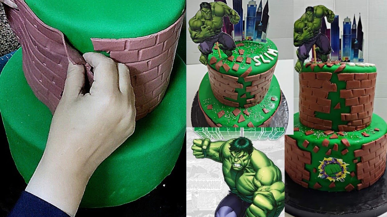 how to make #hulk cake /طريقة عمل تورتة #هالك