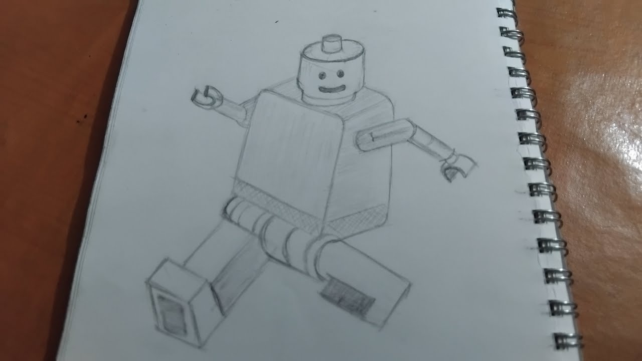 Lego drawing by pencil - dibujar hombre lego - レゴマンを描く