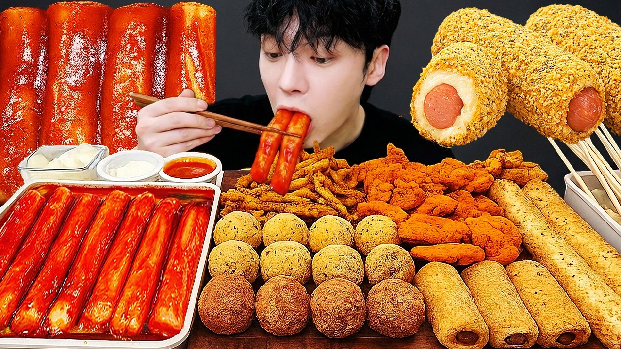 ASMR MUKBANG | Хрустящая жареная курица, острая лапша, сырный шарик рецепт ! принимать пищу