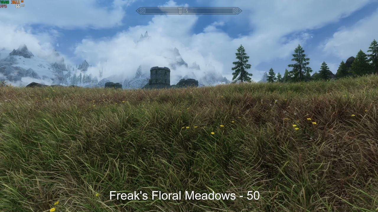 Skyrim grass mods comparison - Tundra