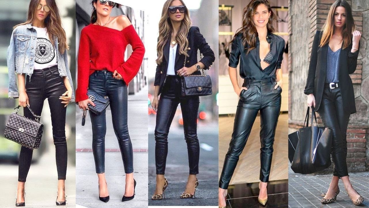 CÓMO COMBINAR PANTALÓN DE CUERO EN TENDENCIAS DE MODA OUTFITS CON PANTALONES DE CUERO