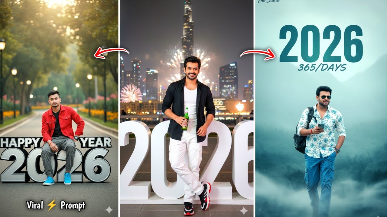 New year Gemini Trend 🔥 | New year 2026 AI Prompt ✨