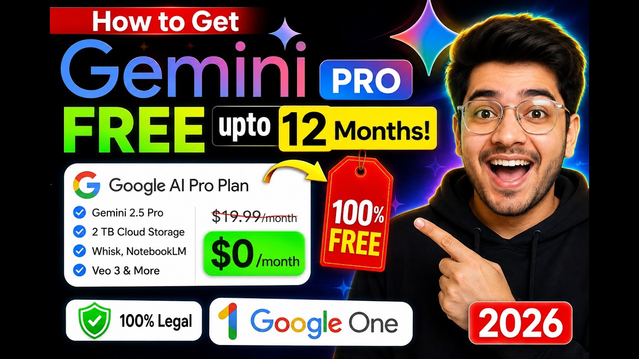 Как получить Gemini Pro БЕСПЛАТНО до 12 месяцев! Тариф Google AI Pro бесплатно в 2026 году [Легал...