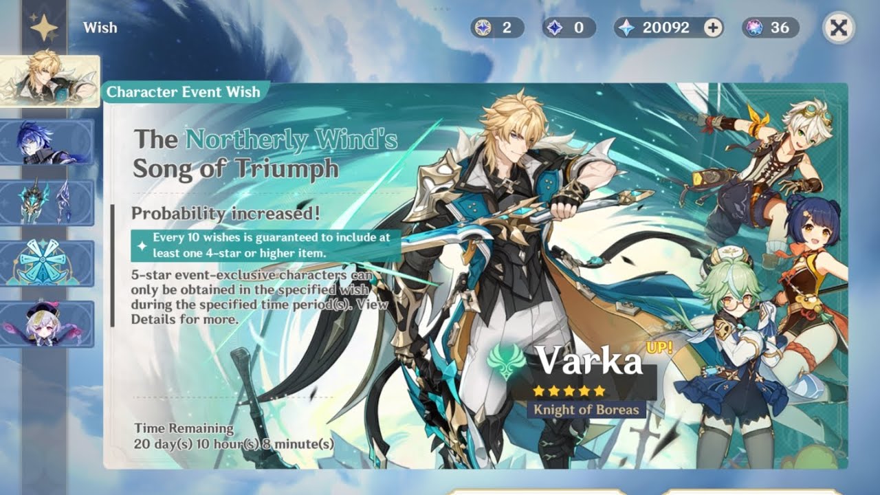 Open Wishs banner #genshinimpact #genshin #varka #flins #fyp