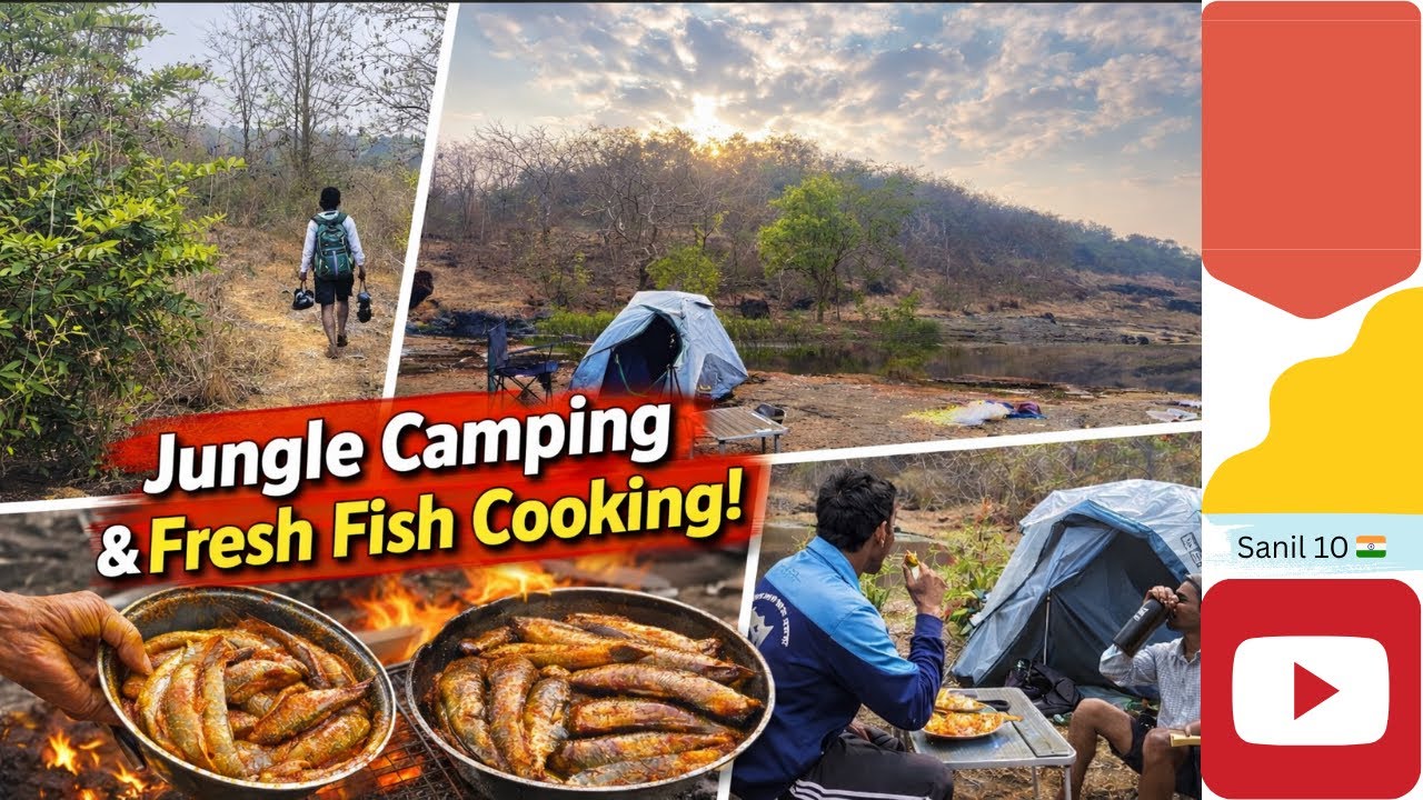 24 Hours Jungle Camping | Catch & Cook Fresh Fish in the Wild!