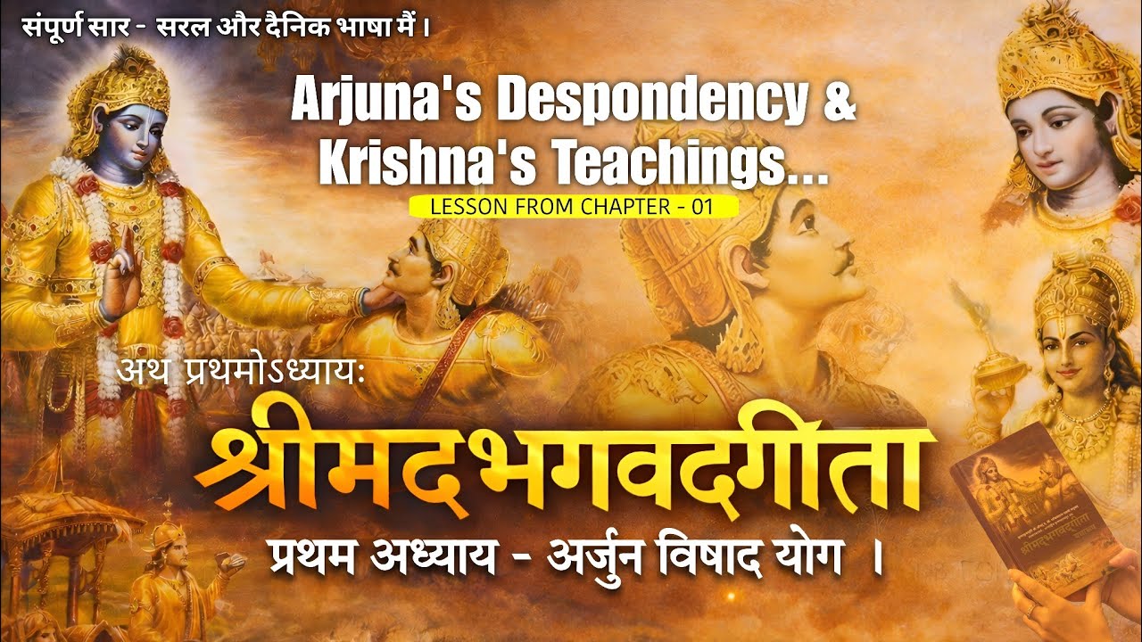 श्रीमद भगवत गीता सार - प्रथम अध्याय : अर्जुन विषाद योग | Shrimad Bhagawad Geeta Chapter 1 Explained✨