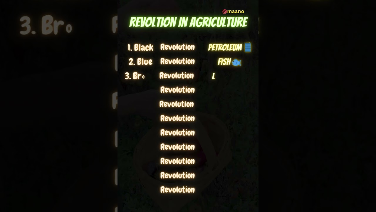 Revoltuion in agriculture