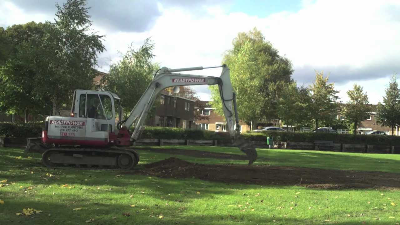 Takeuchi TB175 Grading Leveling Soil.