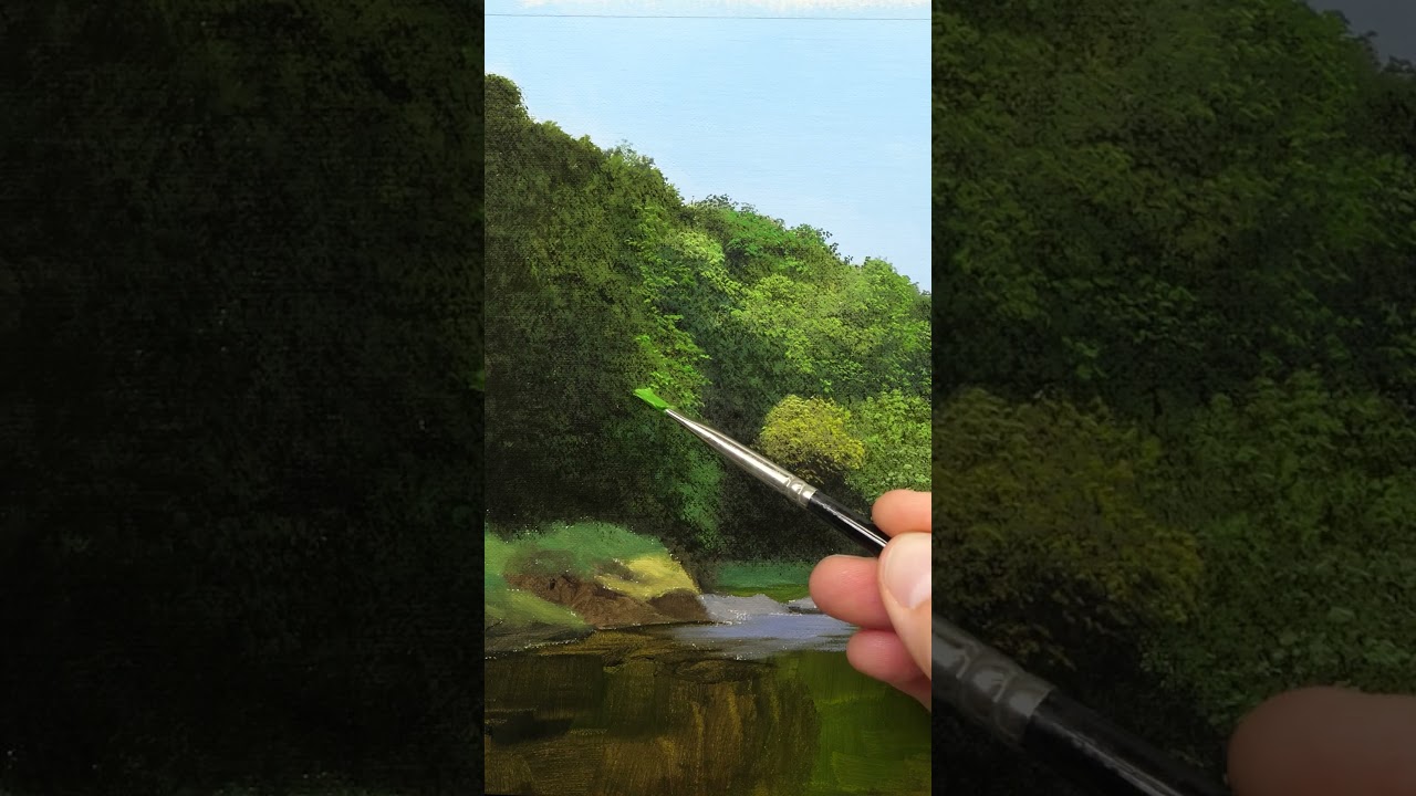 Painting Hyper-Realistic Trees #satisfying #painting #art