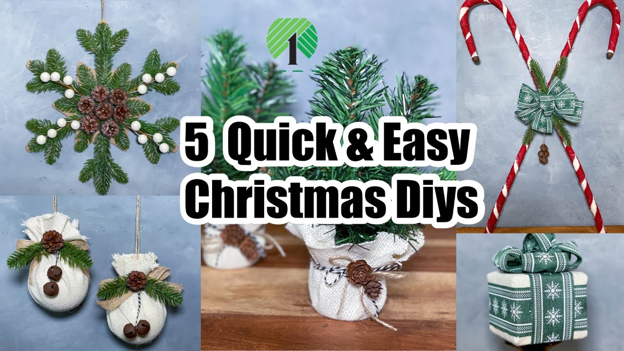 5 Easy Christmas Decor DIY's on a Budget/Dollar Tree Christmas DIYS