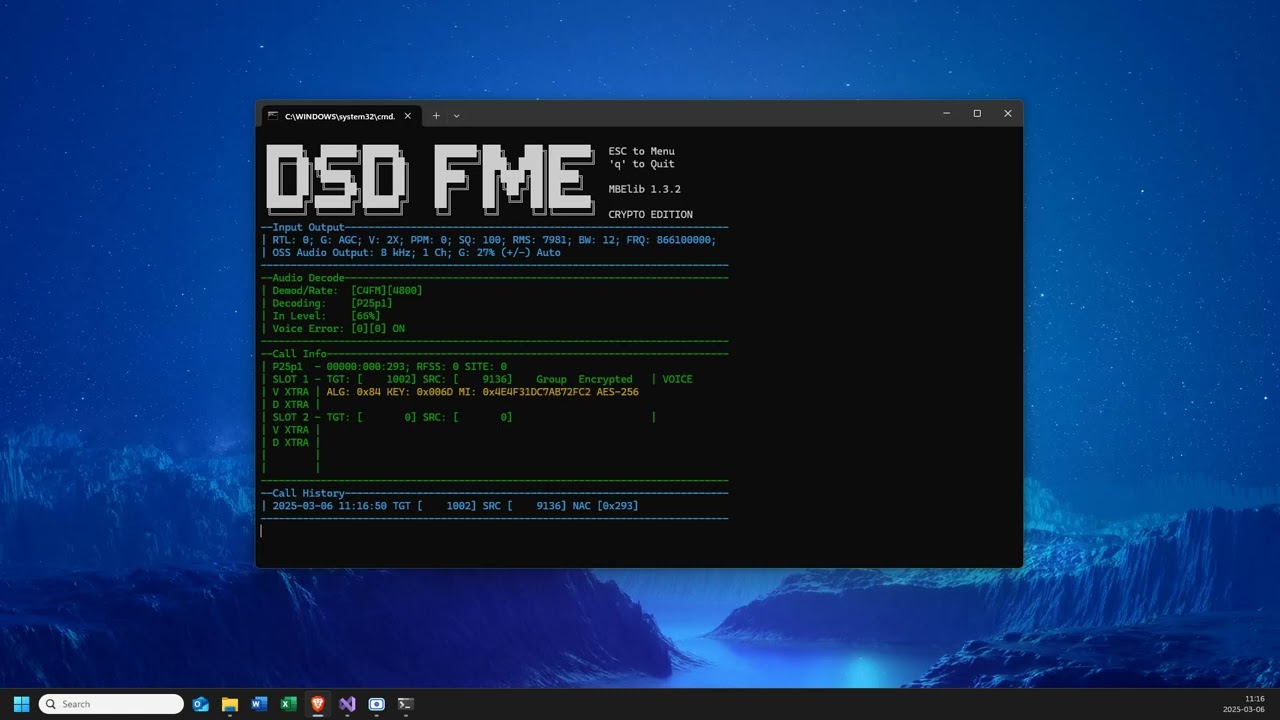 DSD-FME Crypto Edition - AES-256 support (P25)