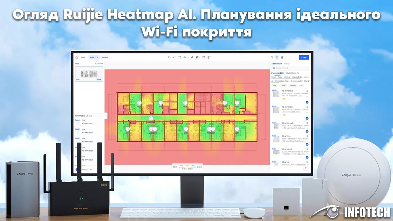 Огляд Ruijie Heatmap AI. Планування ідеального Wi-Fi покриття
