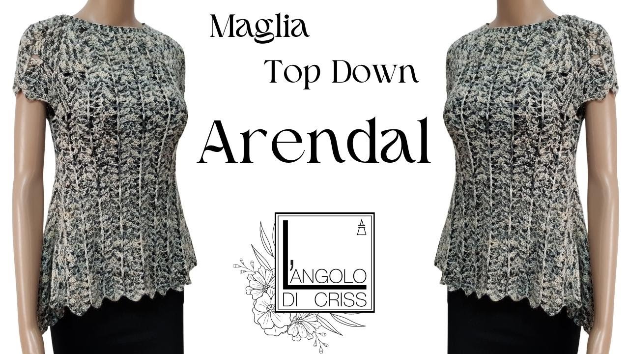 maglia Top down all'uncinetto 