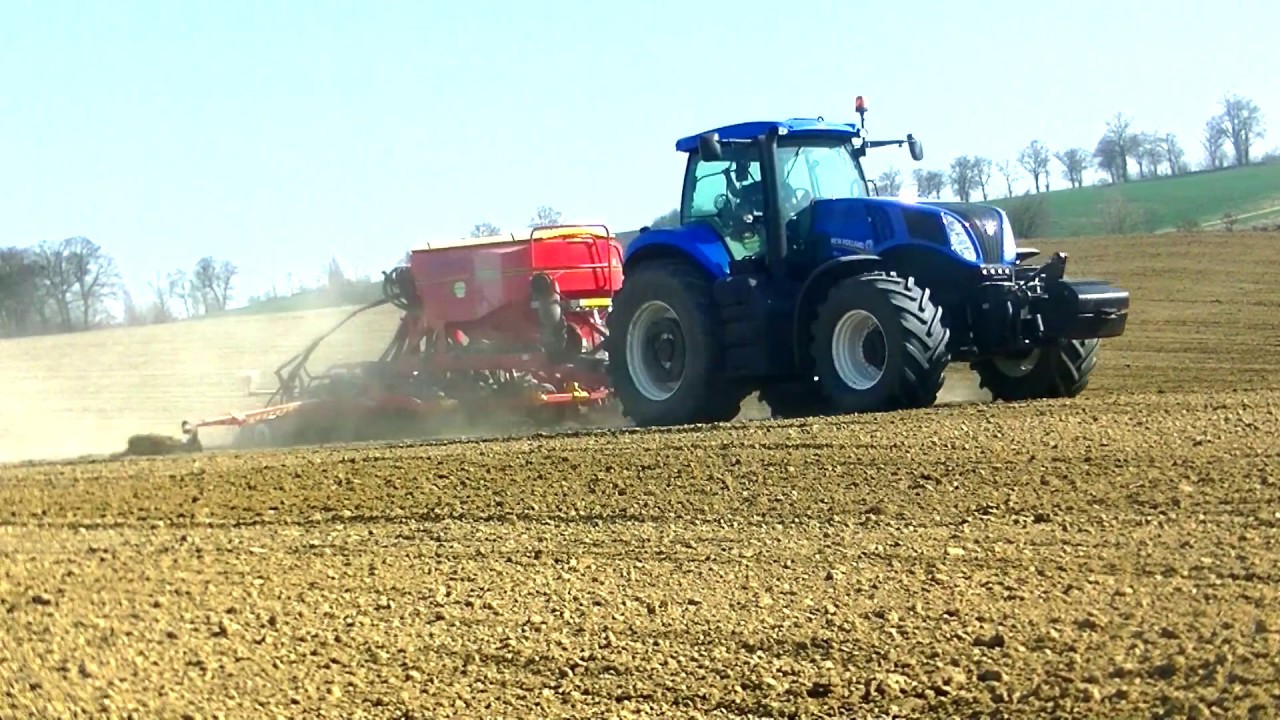 Wiosenny siew , Seeding , Sähen  2017 | Usługi |Sławomir Dams New Holland t8.330 🇵🇱