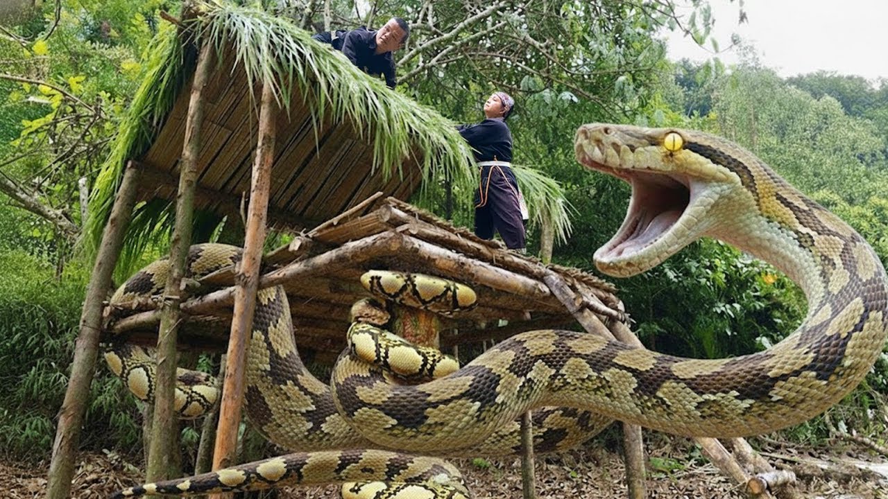 Terrifying Giant Python Attack Near Remote Hut | Dwarf Family in Deadly Danger