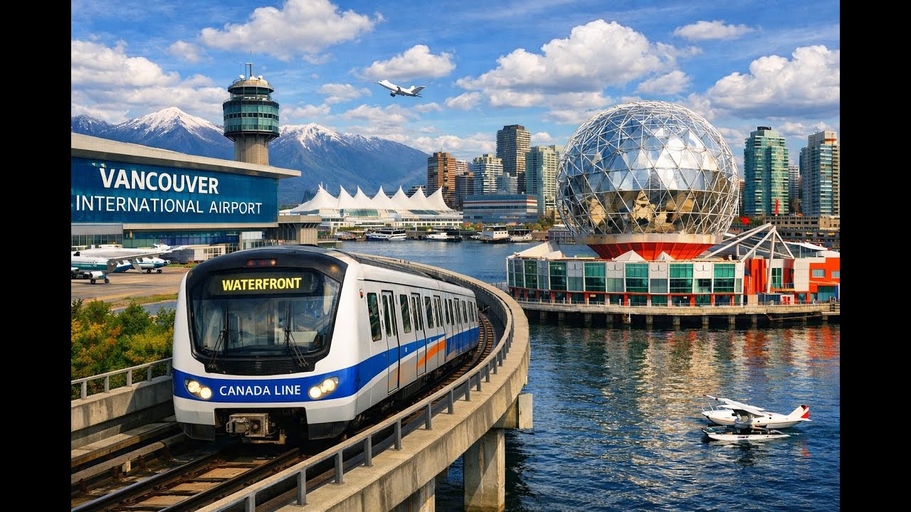 Waterfront Station (Downtown Vancouver) by Canada Line to YVR (Vancouver International Airport)