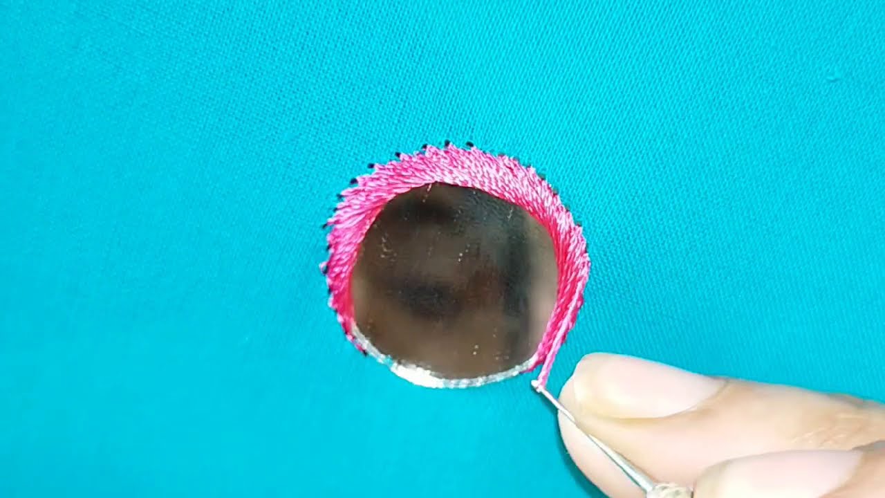 #Simple way Mirror work#Aari work classes for beginners#Roundmirrorwork#