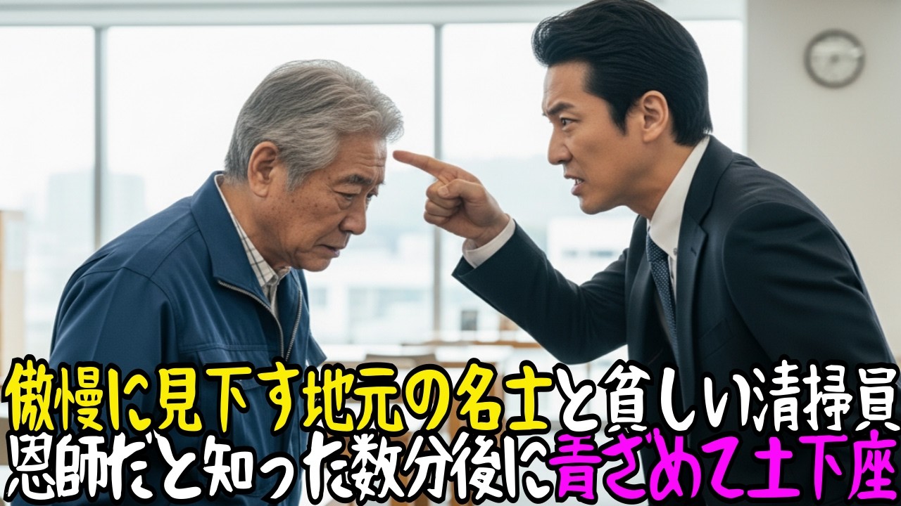 図書館の高齢清掃員を見下す地元の名士。その正体を知った結果...亡き息子の恩師と判明！名士が青ざめて土下座する大逆転の感動物語【感動する話】【朗読#感動する話】#泣ける話 #朗読 #人生 #シニア