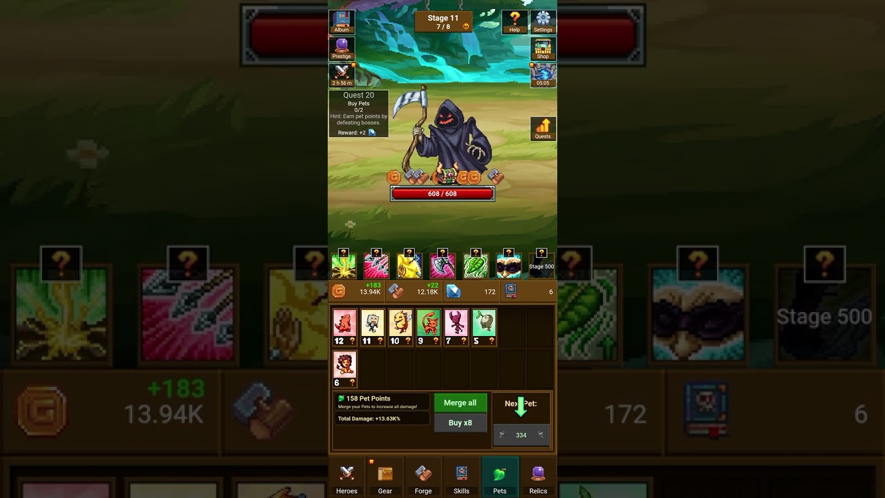 idle pixel heroes : idle merger by mad pixel