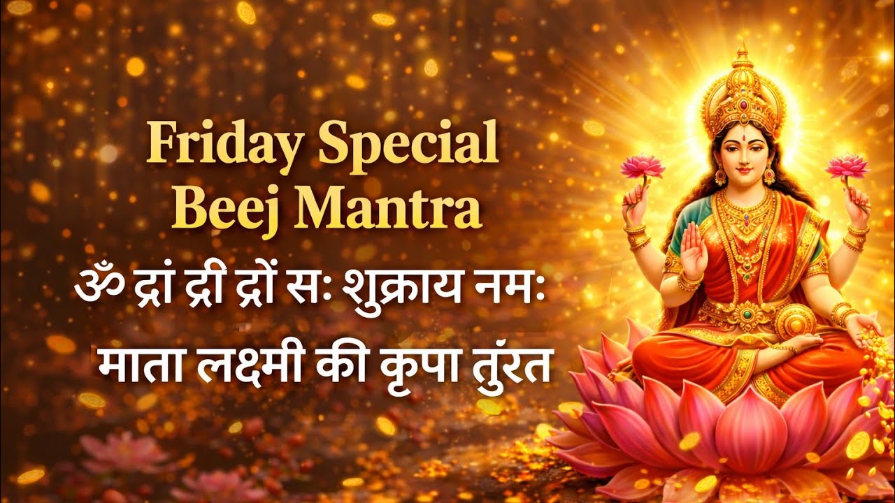 Friday Special Sukra Beej Mantra जाप | माता लक्ष्मी कृपा से धन-प्रेम-सौभाग्य | Powerful Beej Mantra