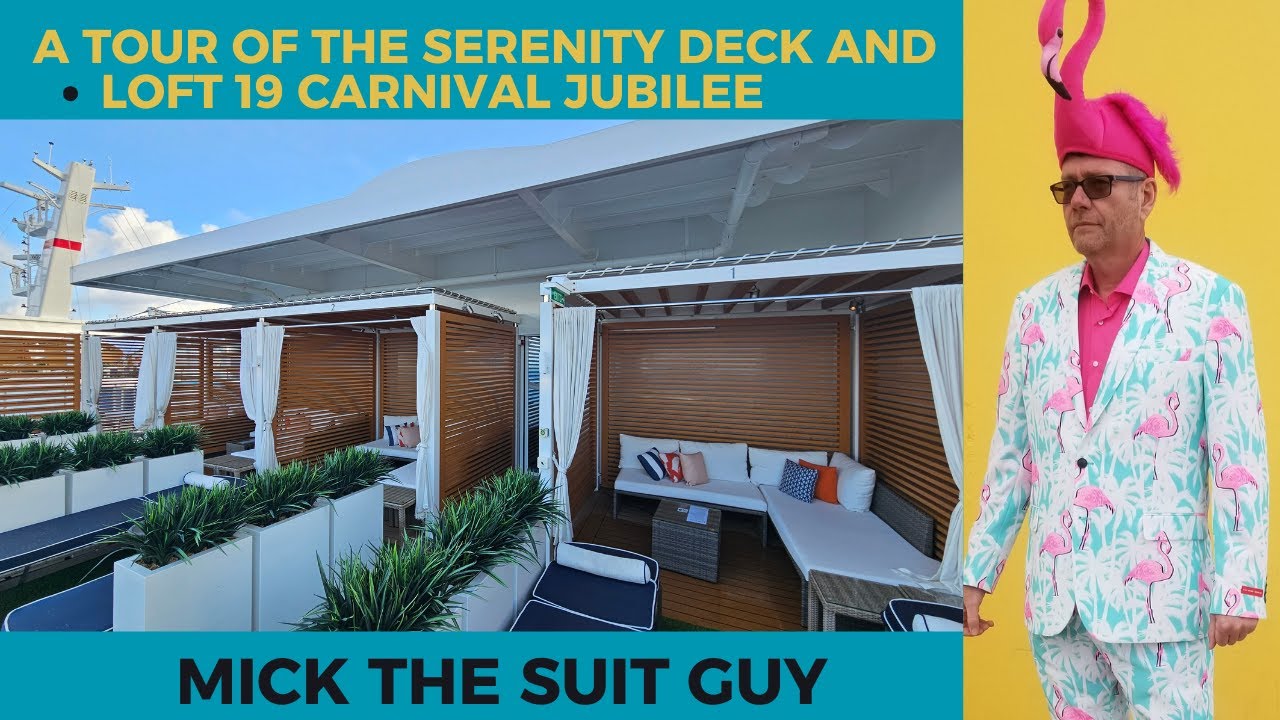 Экскурсия по палубе Serenity и лофту 19 на лайнере Carnival Jubilee