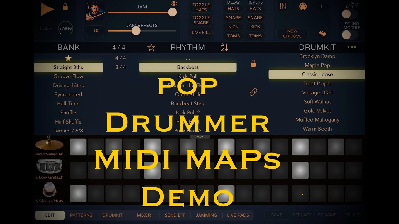 Pop Drummer MIDI Map Demo - New version 1.05