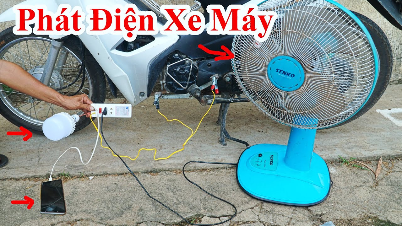 Cách Chế Máy Phát Điện Từ Xe Máy Cực Hay / Hướng Dẫn Làm Máy Phát Điện . generator with motorcycle