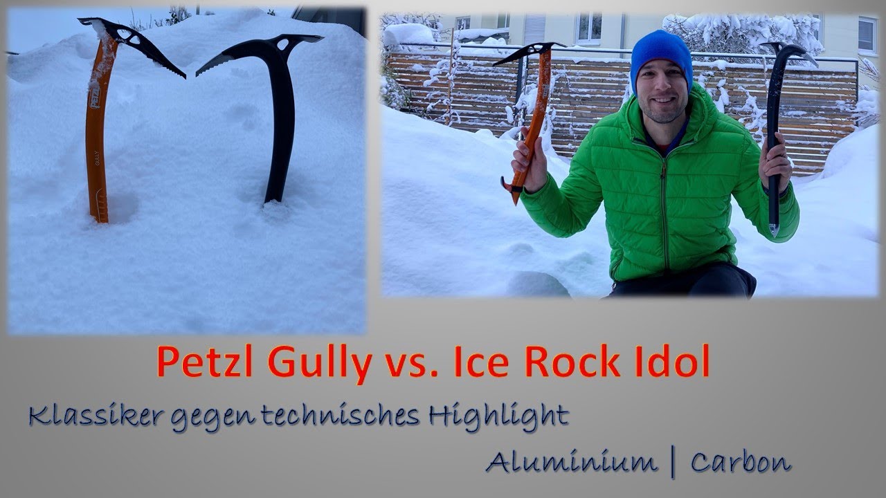 Carbon Eispickel Ice Rock Idol vs. Petzl Gully - leichtester Pickel der Welt. Welcher Kauf lohnt?