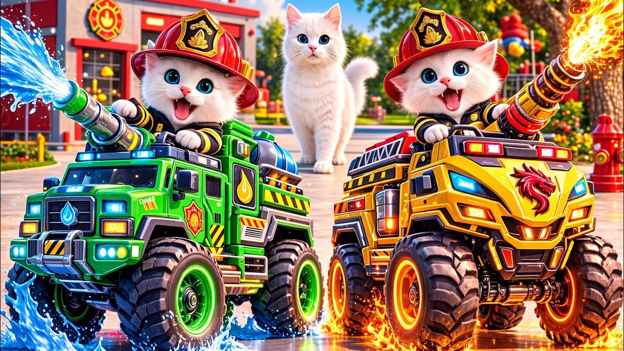 Mama Cat Trims Fur on the Farm and Makes Funny Tiger Hat for Her Kittens at Home 🐾🎩🐯