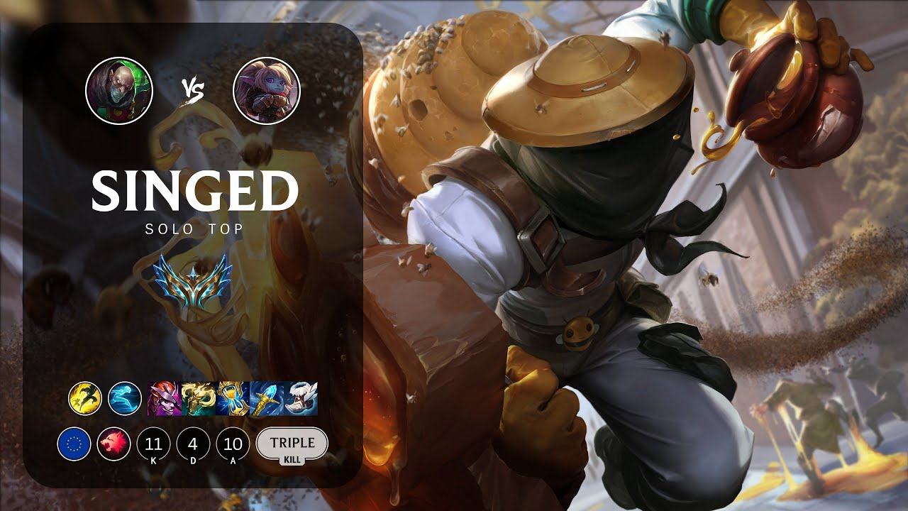 Singed Top vs Poppy - EUW Challenger Patch 13.17