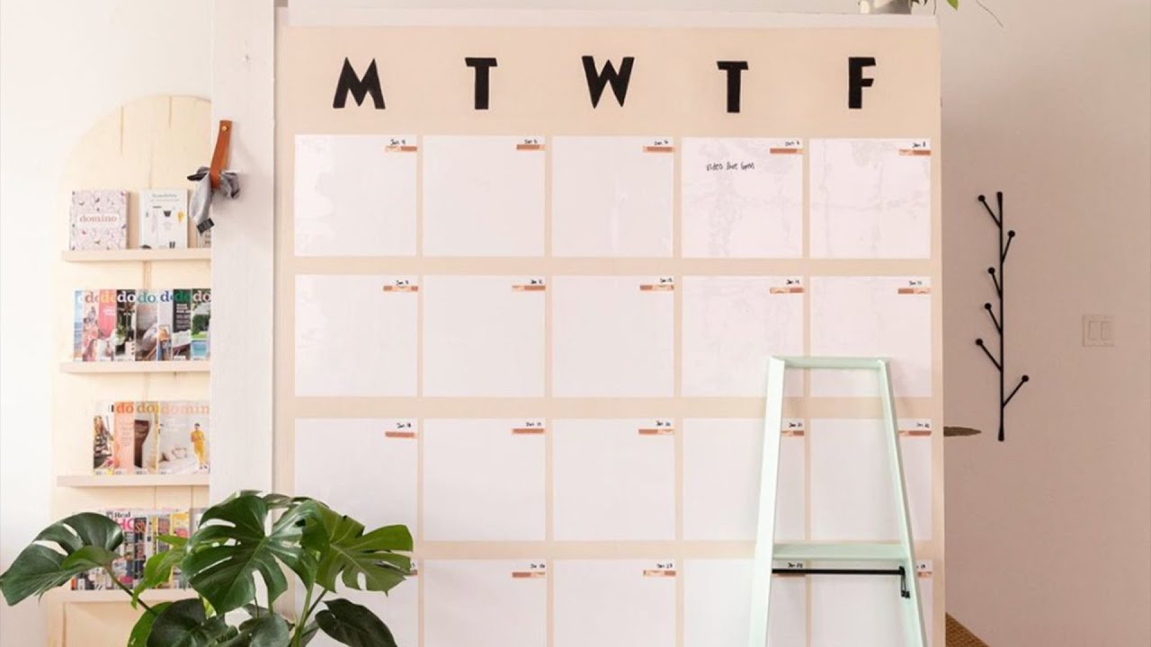 DIY Peel-and-Stick Dry-Erase Wall Calendar Demo | Home Office or Meal Planning