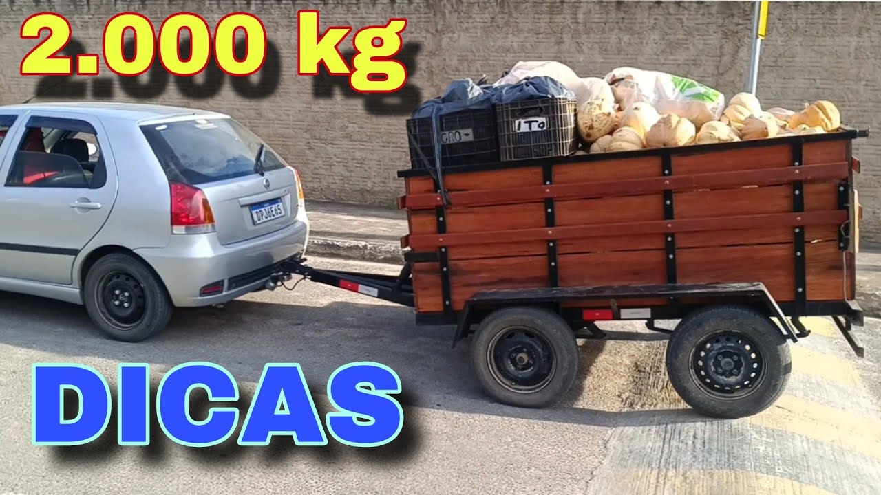 REBOQUE 2 EIXOS ARTICULADO COM 2T SENDO PUXADO POR UM FIAT PALIO, SERÁ QUE AGUENTA? DICAS E DETALHES