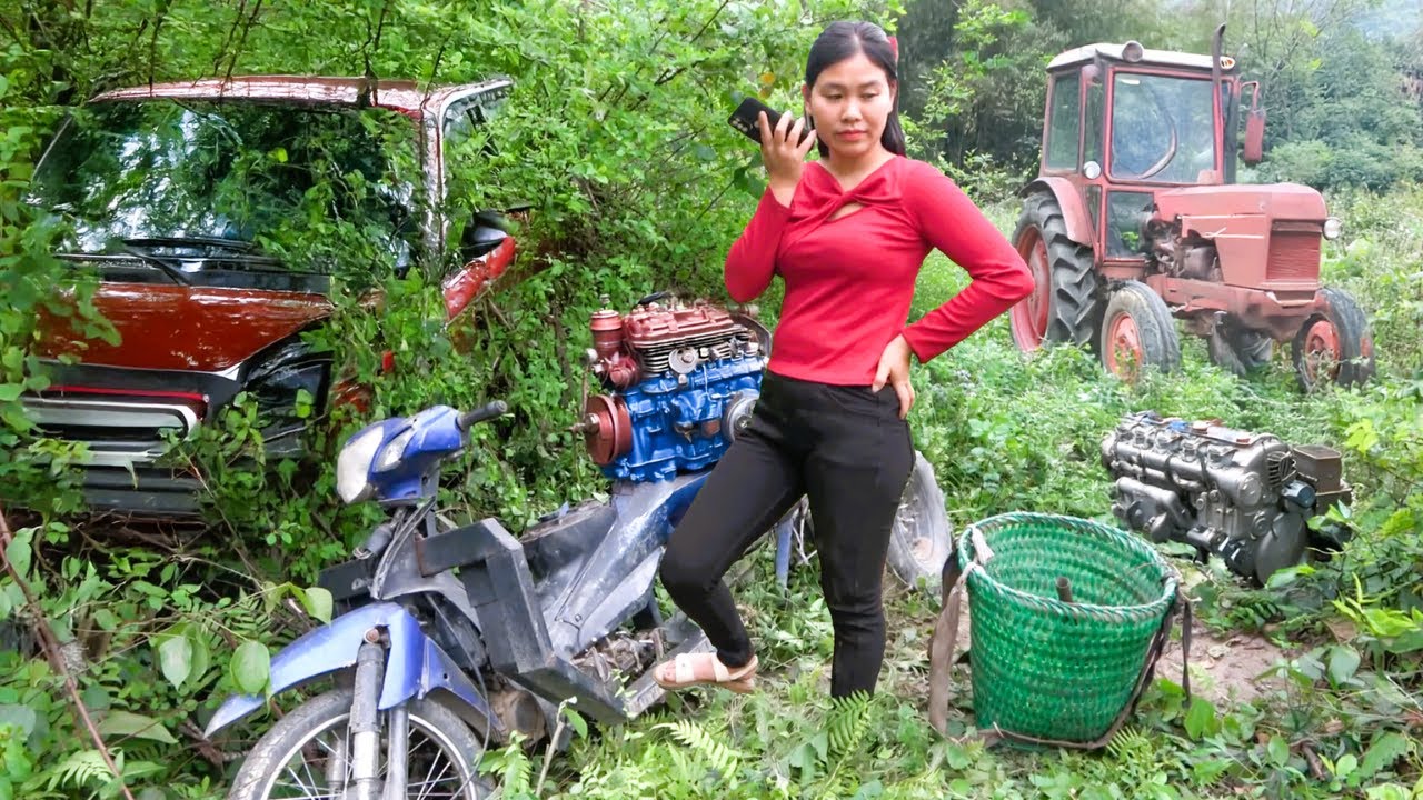 Mechanical Girl Challenge: Repairs & Restores a 3-Wheeled Vehicle Amazingly