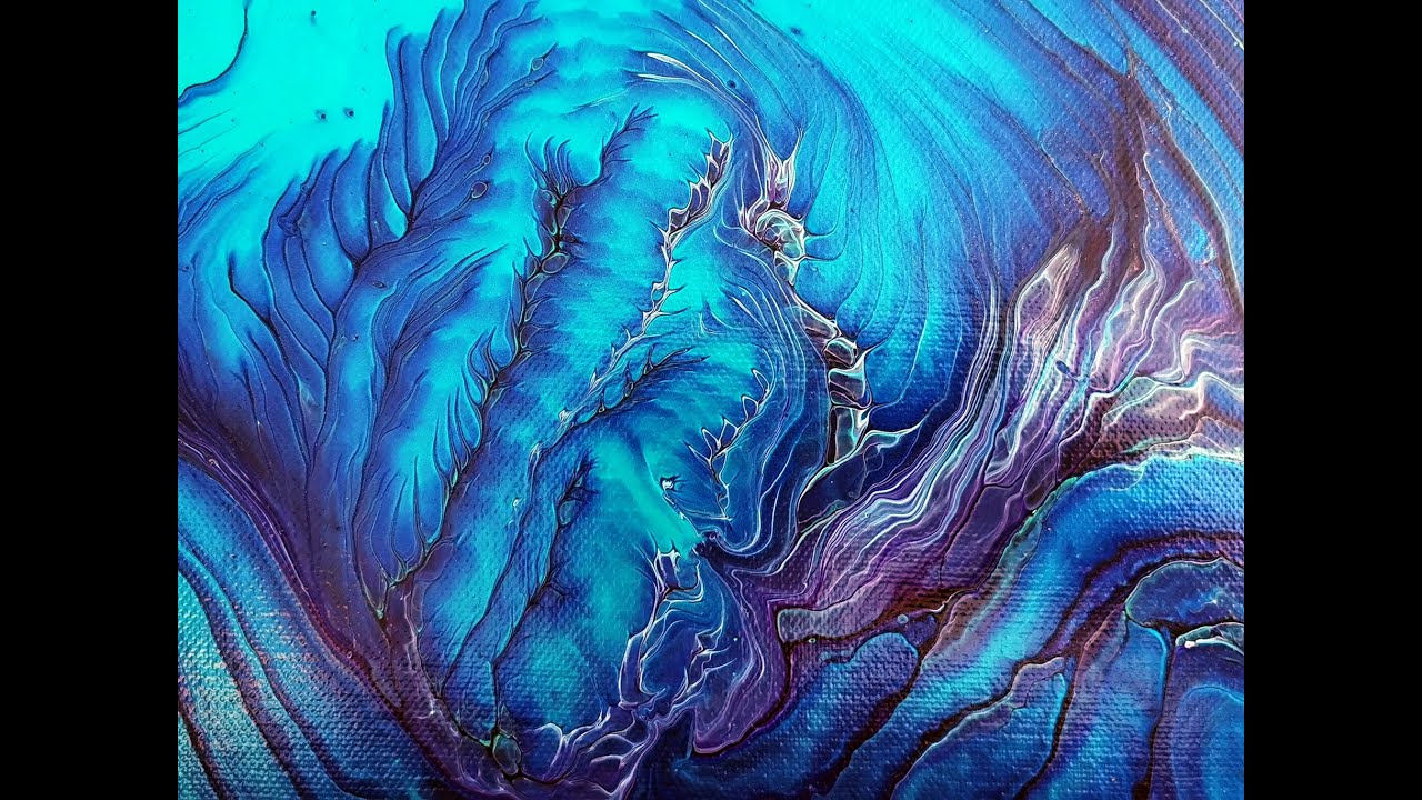 (271) Magic dragon🐉 | Awesome effects with Pebeo iridescent green blue | Fluid art