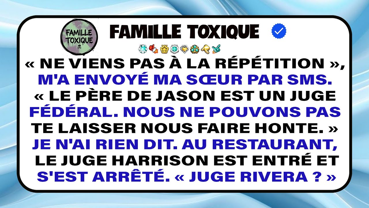 Je découvre que le père du fiancé de ma sœur est juge fédéral quand il m’appelle « Votre Honneur »