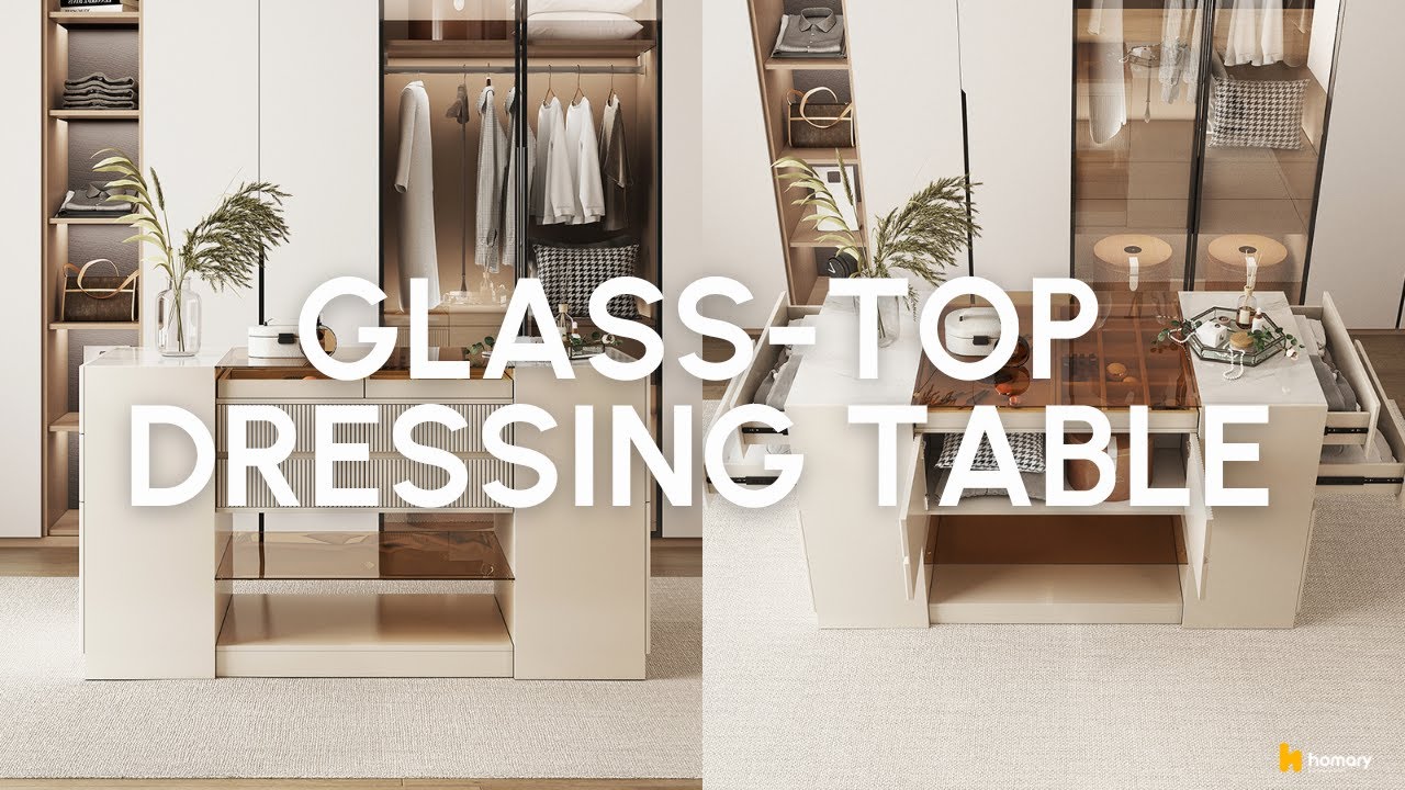 HOMARY l Organize in Style: Glass-Top Dressing Table Hacks