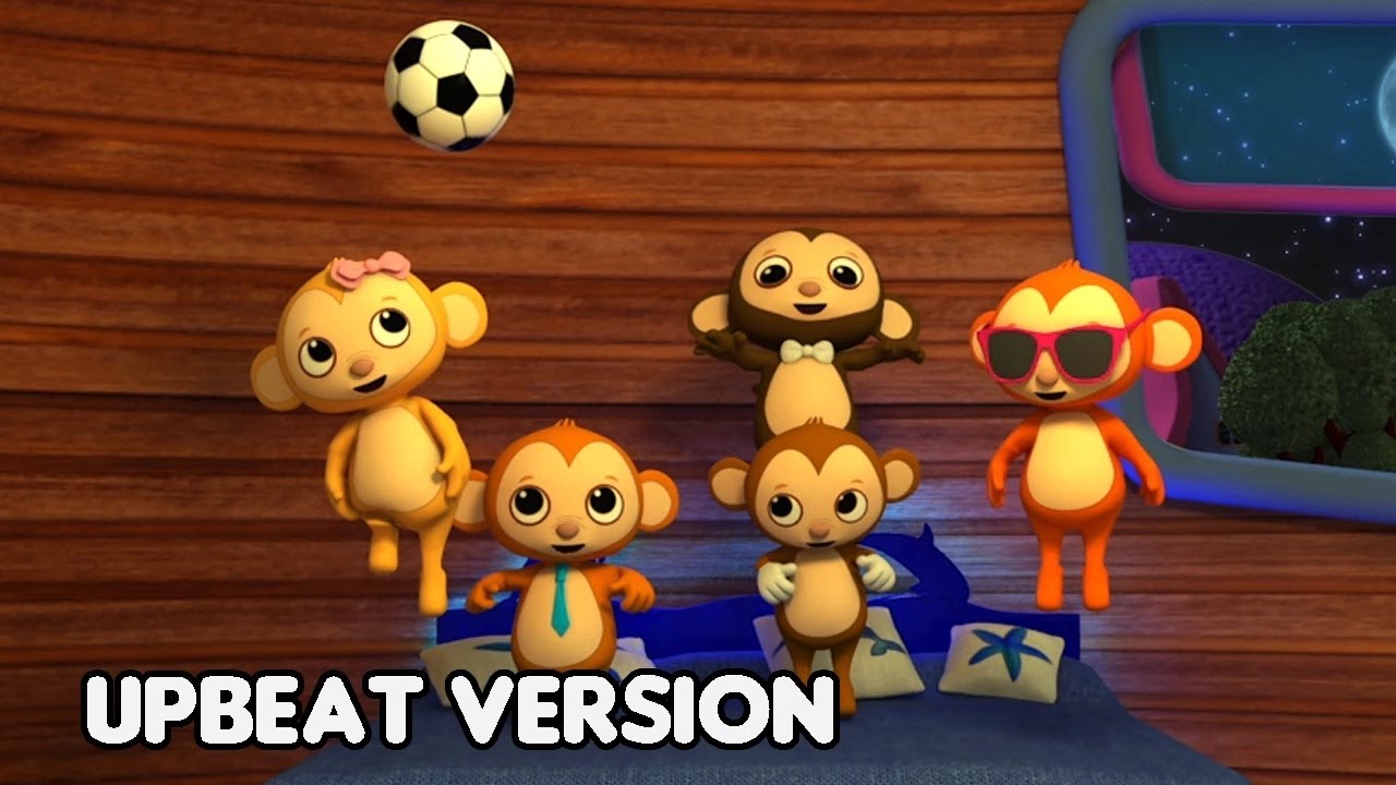 Five Little Monkeys Jumping On The Bed | Wampadoo Kids Songs | 3D Nursery Rhymes