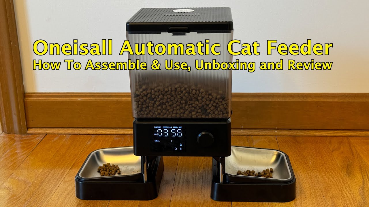 Oneisall Automatic Cat Feeder - Assembly, Operation, Unboxing & Review