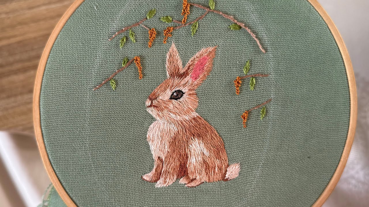 3 simple stitches for beginners: Stem stitch, Satin stitch, and French knots.