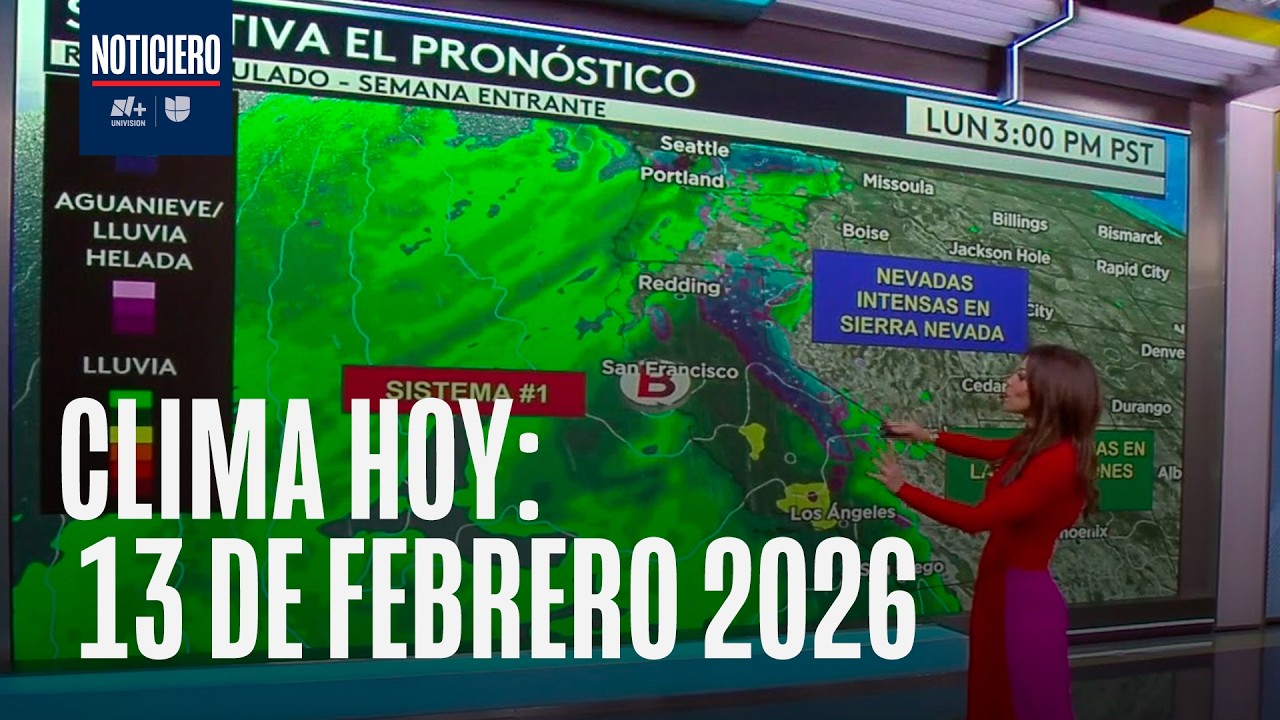 Pronóstico del clima hoy 13 de febrero 2026:  lerta de tornados y granizo en Texas y Oklahoma
