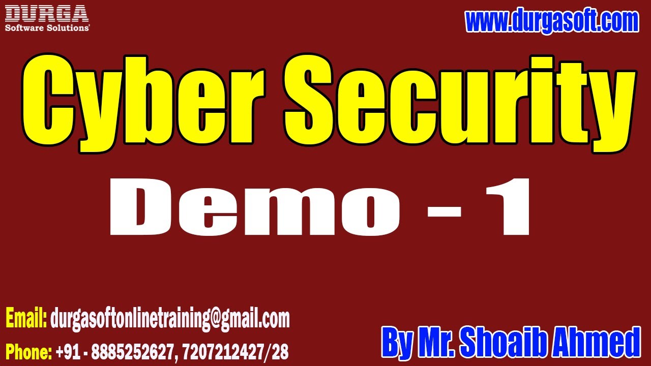 Cyber Security tutorials || Demo - 1 || by Mr. Shoaib Ahmed On 03-07-2023 @7PM IST