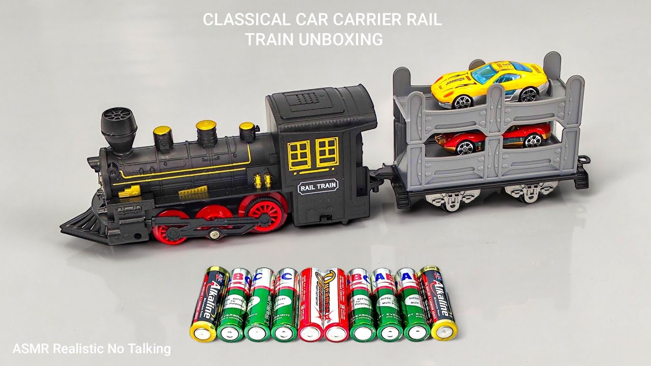Classic Car Carrier Rail Train Unboxing | ASMR Realistic No Talking for Train Miniature Collectors
