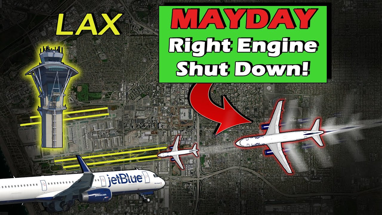 Jetblue ENGINE FAILED DURING LANDING | Plane Stopped on Runway