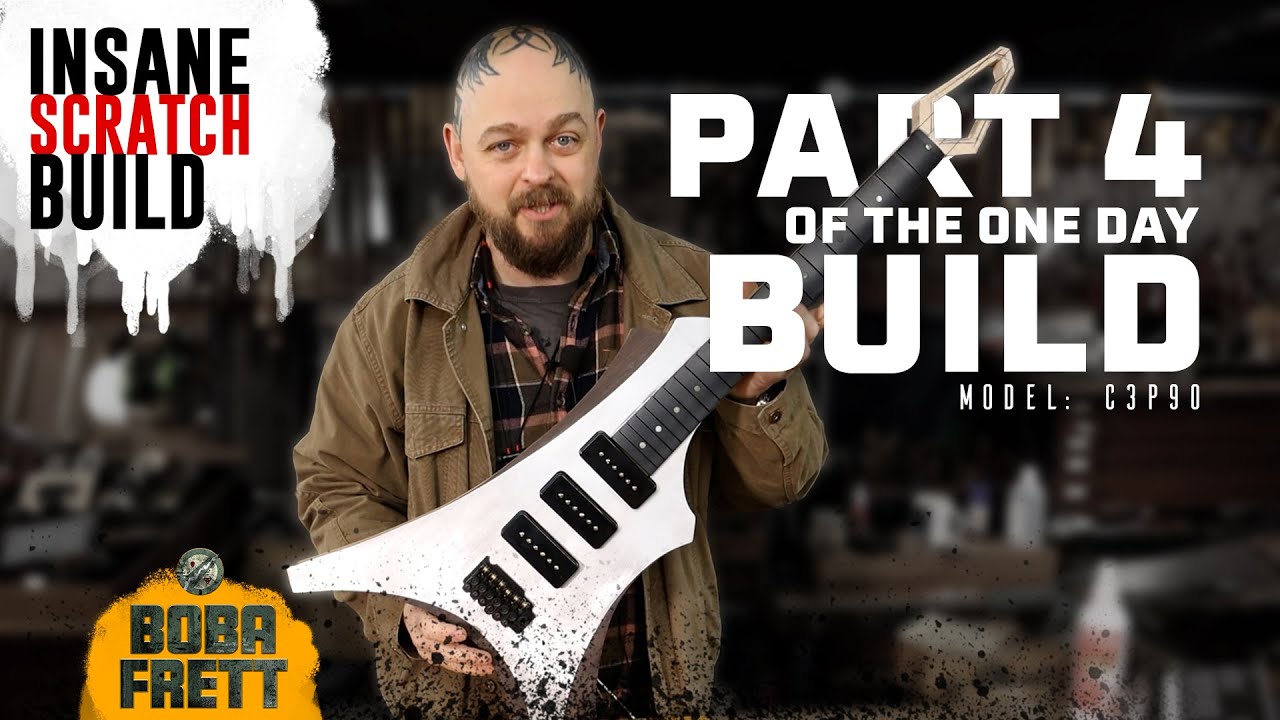 Day 4 BOBA FRETT gets pickup cavities & weight reduction | Star Wars Inspired Scratch Guitar Build